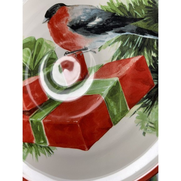 Ceramica Cuore Italy Christmas Holiday Sparrow Salad/Luncheon 9” Plates set/6 - Picture 3 of 15